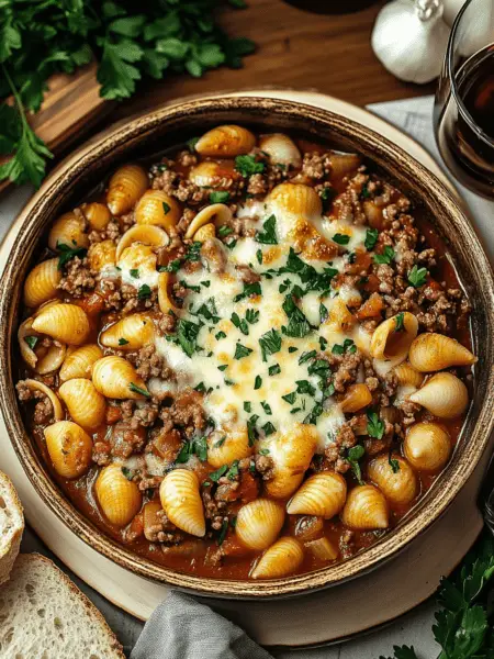 Creamy Beef and Shells