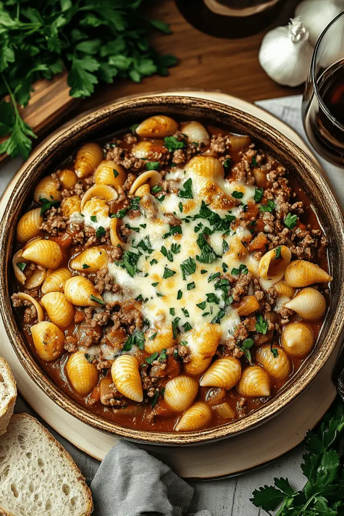 Creamy Beef and Shells