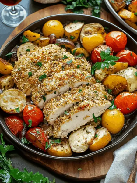 Parmesan Crusted Chicken Sheet Pan