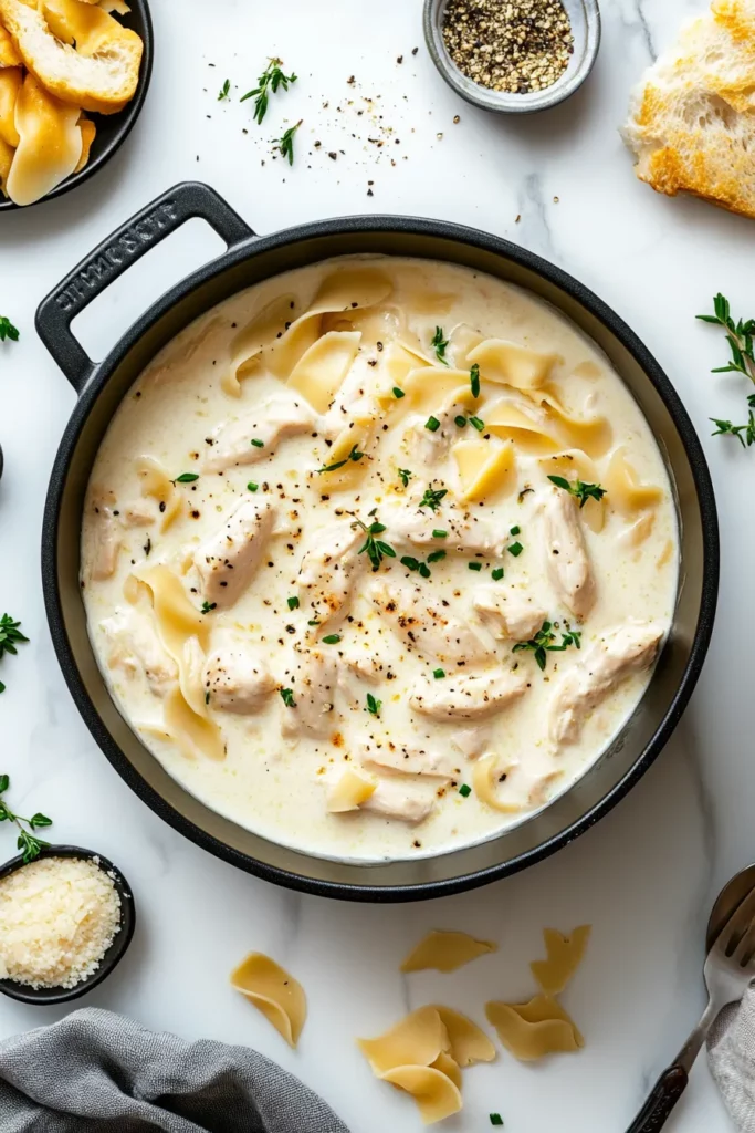 One Pot Chicken Alfredo Dishes Recipe