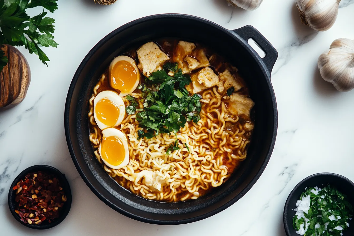 Spicy Garlic Ramen Dishes Recipe