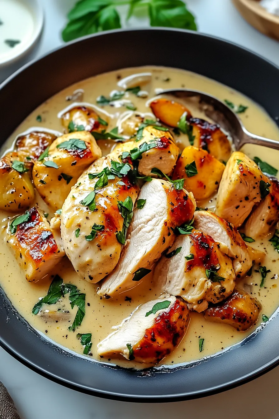 Savory Garlic Chicken in a Creamy Sauce – Dishes Recipe