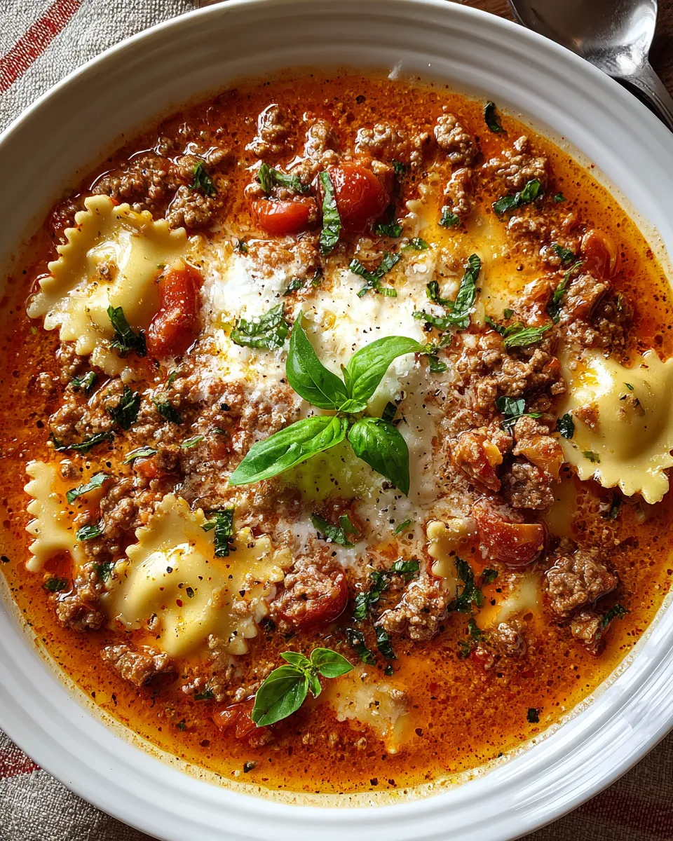 Hearty Cheesy Italian Lasagna Soup with Savory Herbs – Dishes Recipe
